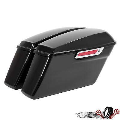 #ad Black Hard Saddlebags For Harley Davidson Touring Road King Street Glide 14 24 $159.50