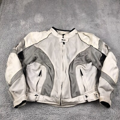 #ad Cortech LRX AIR Motorcycle Jacket Womens M 10 12 White Mesh Full Zip Coat Liner $34.88