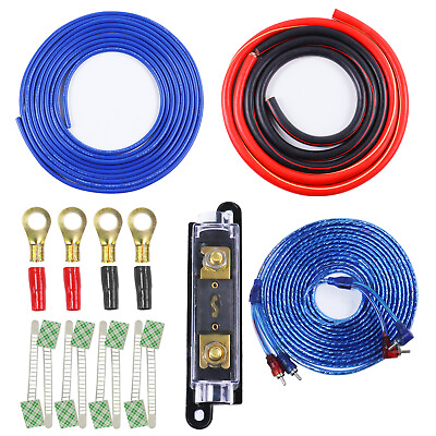 #ad Car Audio 1 0 Gauge Pro Amp Amplifier Power Wiring Kit with ANL Fuse Holder 150A $50.99