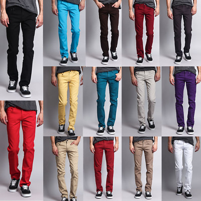 #ad #ad Victorious Men#x27;s Skinny Fit Jeans Stretch Colored Pants DL937 FREE SHIP $32.95