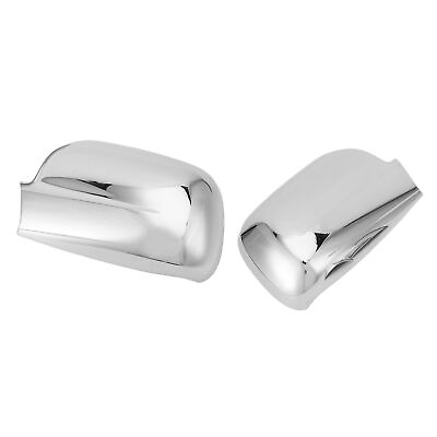 #ad For Pair Chrome Mirror Cover Silver Side Door Rearview Mirror Cap Housing Heat $26.32