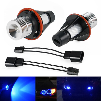 #ad Fit For BMW E53 X5 2000 2006 2X Blue LED Angel Eyes Halo Ring Marker Light Bulbs $13.59