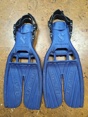 #ad ScubaPro Twin Jet Open Heel Fins Dark Blue Size Small $27.99