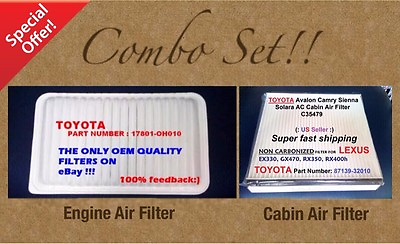 #ad Engine Filter amp; Cabin Air Filter Combo Set For CAMRY SIENNA SOLARA OEM Quality $13.95
