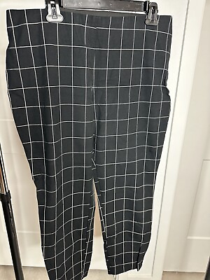#ad A New Day Women’s Black and White Plaid Pants Size 16 Side Zipper $10.00