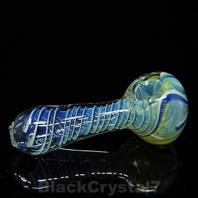 #ad 3.5 inch Handmade 3 Color Swirl Blue White Green Tobacco Smoking Bowl Glass Pipe $11.99
