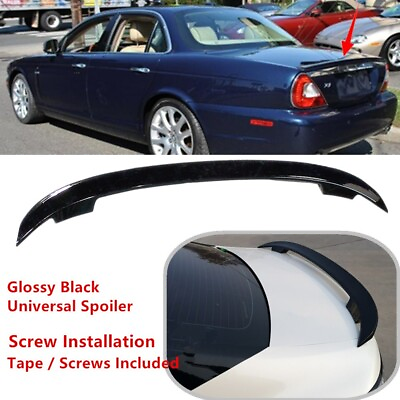 #ad Fit For Jaguar XJ8 Painted Glossy Black Rear Trunk Spoiler Sport Wing Universal $69.81