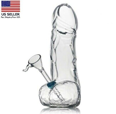#ad 🔥8quot; Penis Glass Pipe Thick Glass Bong Glass Tobacco Smoking Hookahs 🔥 $16.99