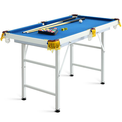 #ad 47quot; Folding Billiard Table Pool Game Indoor Kids w Cues amp; Brush amp; Chalk $105.99