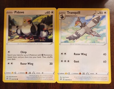 #ad Pidove amp; Tranquill 143 144 of 192 Pokemon cards. Great condition. $2.50