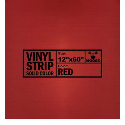 #ad 12 Inch 1 Foot by 60 Inch 5 Foot Solid Red Commercial Grade Vinyl Rep... $32.56