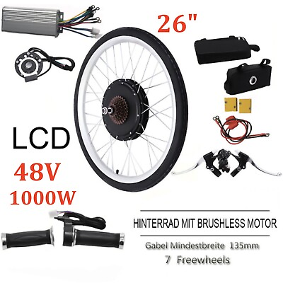 #ad 48V 1000W 26quot; Electric Bicycle Conversion Kit For Rear Wheel E Bike Motor Hub $205.20