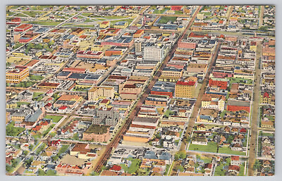 #ad 33 Air View Of Albuquerque New Mexico Village Vintage Linen Postcard Unposted $3.59