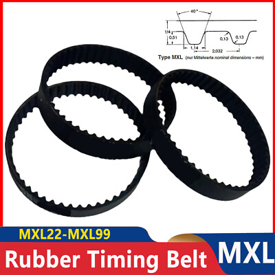 #ad MXL22 MXL99 Timing Belt Pitch 2.032mm Rubber Close Loop Drive Belt Width 6mm $2.39