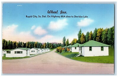 #ad 1963 Wheel Inn Hotel Motel Rapid City Keystone South Dakota SD Vintage Postcard $14.98