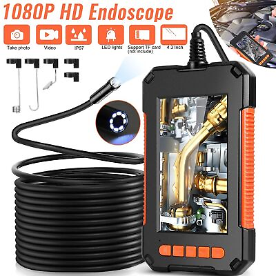 #ad 1080P HD Industrial Endoscope Borescope LCD 4.3inch 8mm Inspection Snake Camera $34.85