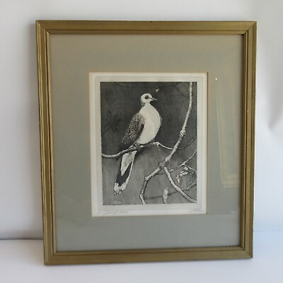#ad SHELDON SHELLY FINK 1925–2002 Original PENCIL SIGNED Etching Dove of Peace AP $250.00