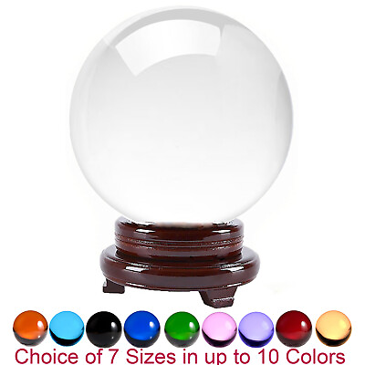 #ad Amlong Crystal Meditation Divination Sphere Crystal Ball with Wood Stand $66.90