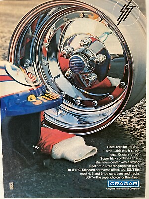 #ad 1978 Cragar Mag Rims S ST Wheels Print Ad Race Bred Street Super Trick $11.99