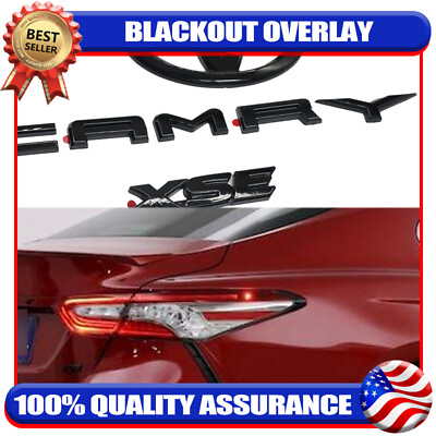 #ad PT948 03190 02 Gloss Blackout Overlay Kit For CAMRY XSE 2018 2024 Rear Emblem $32.98