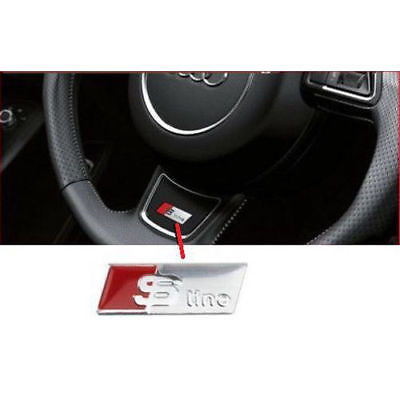 #ad S Line Steering Wheel Sticker Decal Emblem For All Audi Models Chrome Silver $5.94