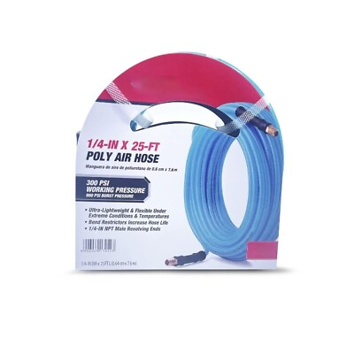 #ad 1 4quot;x25#x27; Poly Air Hose Heavy Duty Air Compressor Hose All Weather Flexible $16.30