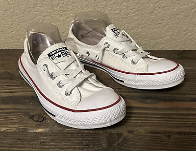 #ad Converse Slip Ons Women’s 9.5 Shoes Sneakers White Low Top Scrunchy Heal $24.88