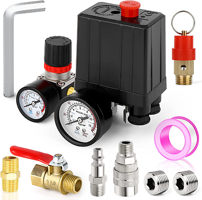#ad #ad Air Compressor Pressure Switch Control Valve Way Replacement Parts Regulator amp; S $47.97