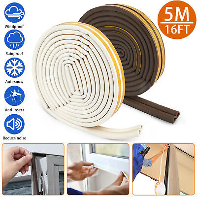#ad #ad 10M Soundproof Weather Stripping Kit Self Adhesive Rubber Door Window Seal Strip $6.98
