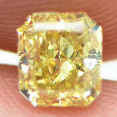 #ad Yellow Diamond Radiant Cut Fancy Color SI1 Certified 1.03 Carat Natural Enhanced $1175.00