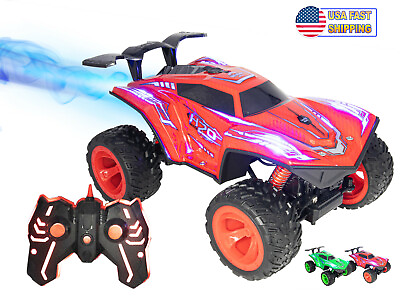 #ad RC Remote Control Car w Steam Jet Exhaust LED Light Up AWD 2.4GHZ Fast Truck $32.95