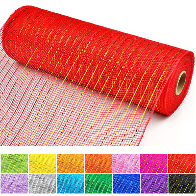 #ad 21quot; x 10 YDS Metallic Deco Mesh Roll Ribbon for Wreaths Swags and Decorating $6.58