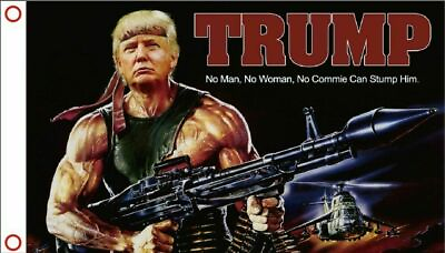 #ad 3x5 Donald Trump 2024 Rambo Bazooka Flag 5x3 Banner w Grommets $12.88
