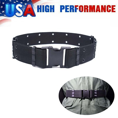 #ad Military Waistband Pistol Belt Tactical Nylon Web Belt Duty Combat Soldier Belt* $8.69