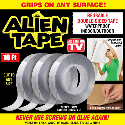 #ad Alien Tape Nano Tape Stick Nano Tape Locks Anything Without Screw Reusable Tape $6.81