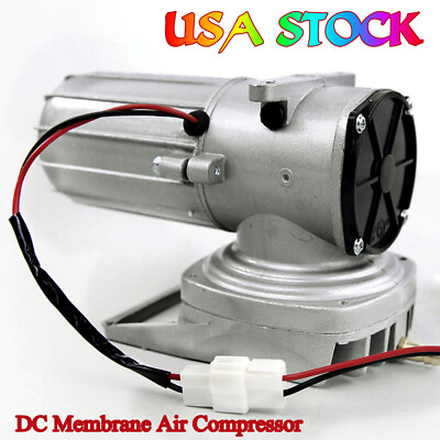 #ad Air Pump DC12V Membrane Air Compressor 120L M 60W Hydroponics Vehicle mounted $69.18
