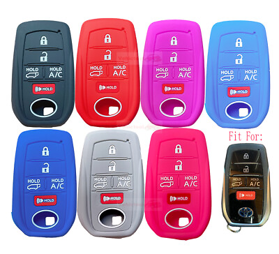 #ad Fit TOYOTA bZ4X RAV4 Prime 5 Button Remote Smart Key Fob Cover Silicone Case $4.96