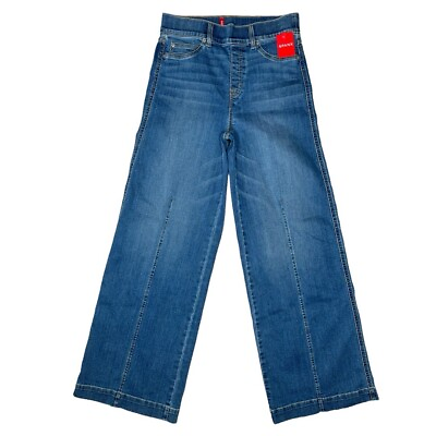#ad Spanx Seamed Front Wide Leg Jeans M Regular Vintage Indigo NWT 20407R $118.99
