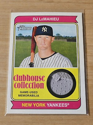 #ad 2023 Topps Heritage #CCR DL DJ LeMahieu Clubhouse Collection Seam Relic $19.99