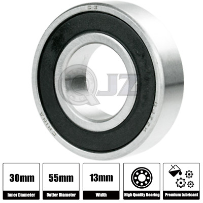#ad 1x 6006 2RS Ball Bearing 30mm x 55mm x 13mm Rubber Sealed RS 2RS w Snap Ring $17.90