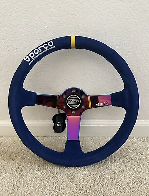 #ad 350mm Deep Dish Steering Wheel Fit 6 hole Hub Like Vertex Nardi NRG Grip $184.99