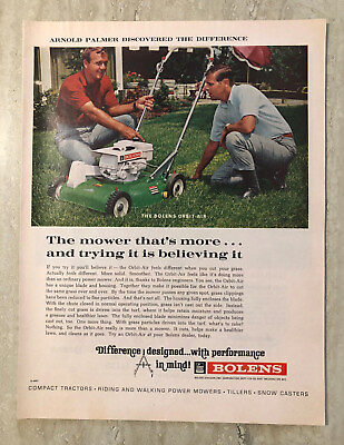 #ad 1968 Bolens Orbit Air Lawn Mower Riding Walking Mower Arnold Palmer Vtg Print Ad $8.99