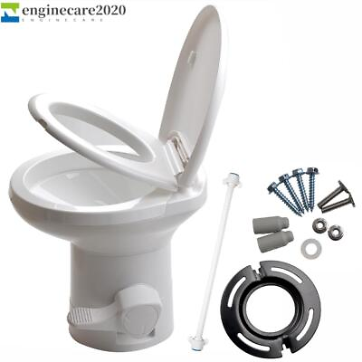 #ad 20quot; RV Camper Toilet Gravity Flush Toilet Foot Pedal Home Caravan Travel Camping $141.49