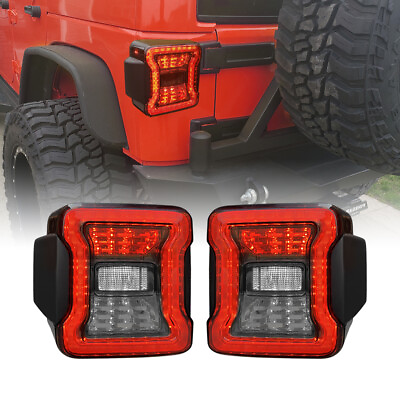 #ad Rear Tail lights for 07 18 Jeep Wrangler JK JKU Rubicon Sahara Sport Pair Smoked $69.00