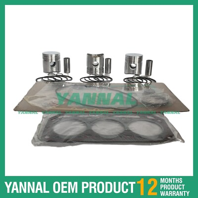 #ad 3x For Yanmar Piston With Rings With Full Gasket Set 3T84 Engine Spare Parts $414.41