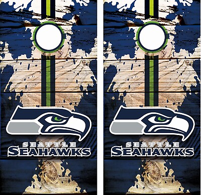 #ad Seattle Seahawk Wrap Skin Board Cornhole NFL Sports Vinyl Decal GV21 $52.99
