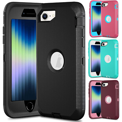 #ad Shockproof Heavy Duty Full Protective Cover Case For iPhone SE 2022 SE 2020 8 7 $10.89