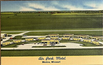 #ad Mexico Missouri Air Park Motel Private Airport Vintage Linen Postcard c1930 $7.14