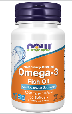 #ad NOW Foods Omega 3 Fish Oil 1000 mg 30 Softgels $3.99