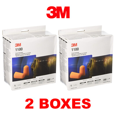 #ad 3M 1100 Foam Uncorded 29dB Earplugs 2 Boxes $49.50
